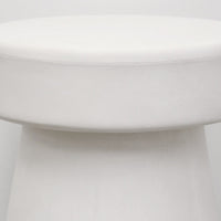 Mushroom Concrete Outdoor Side Table - White