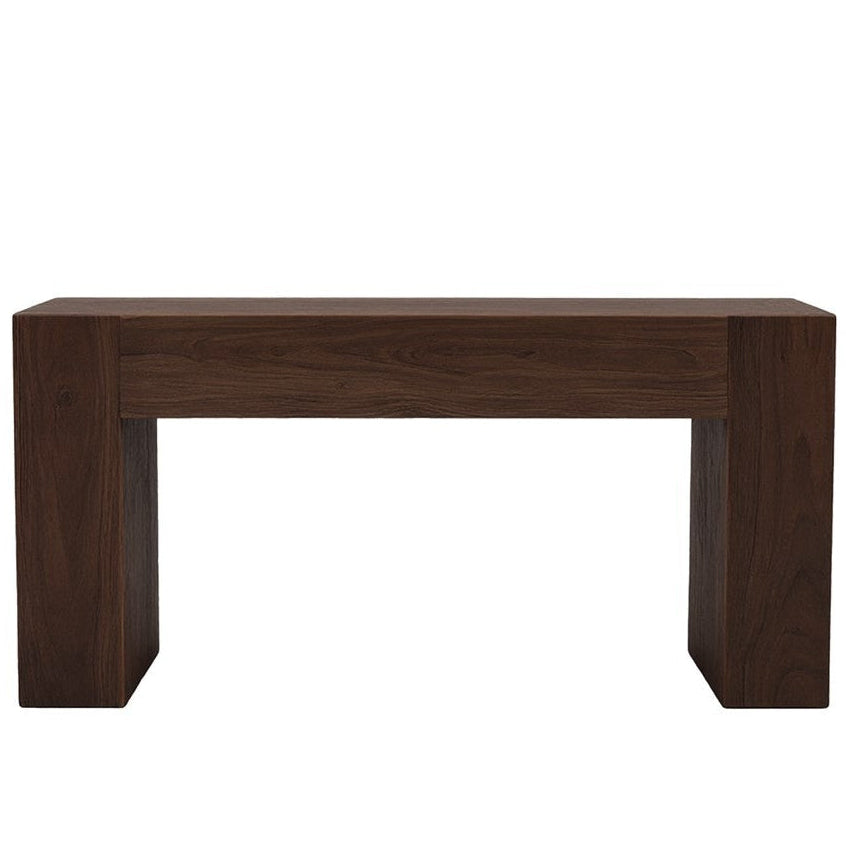 Wooden console table on a white background