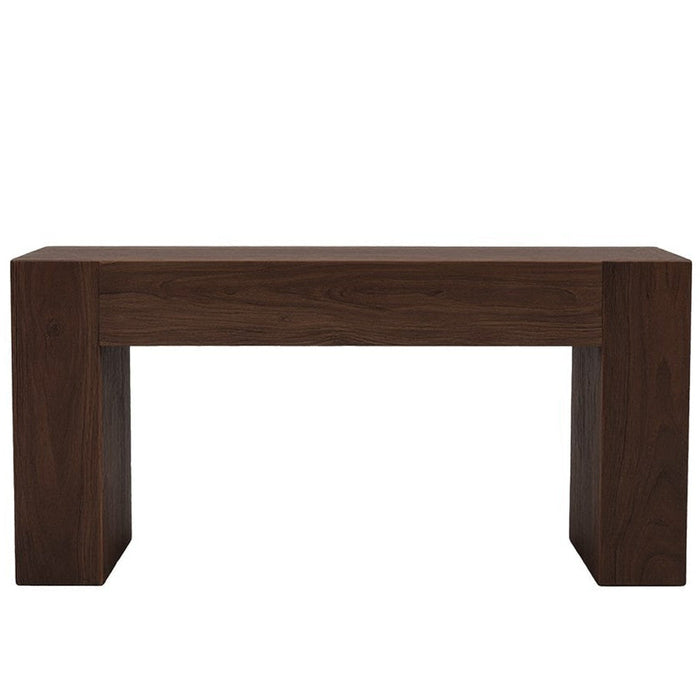 Wooden console table on a white background