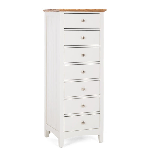 Hudson White Bedroom Drawers - Slim