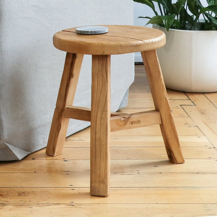 rustic wooden side table