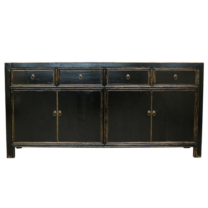 Oriental Painted 4 Door Sideboard - Vintage Black