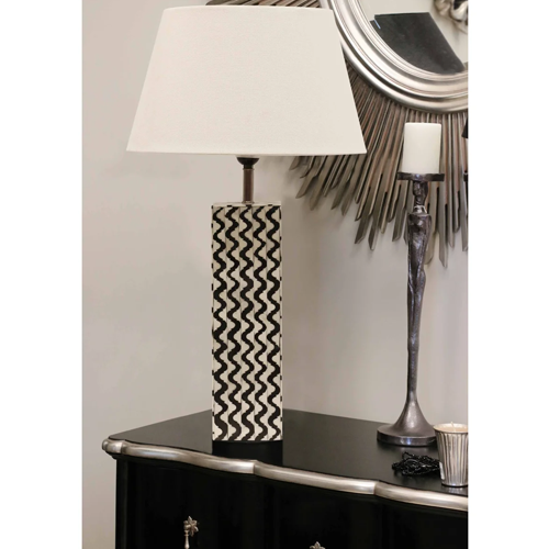 Bone & Brass Table Lamp + Shade