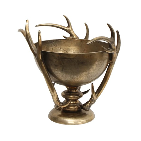 Antler Ice Bucket - Aged Silver