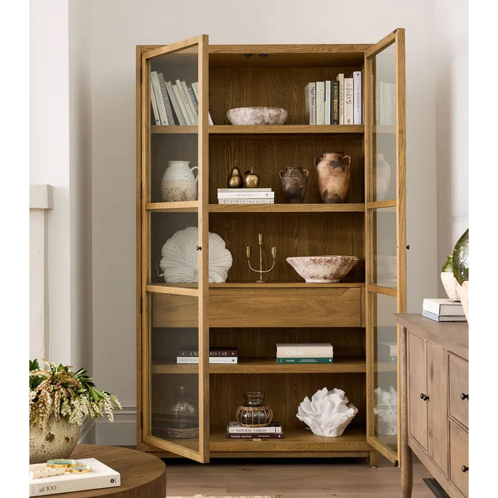 Baxter Glass and Oak Cabinet Natural