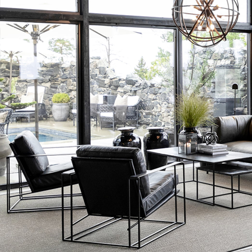 Artwood Bellagio Leather Armchair - Mountain Black with Black