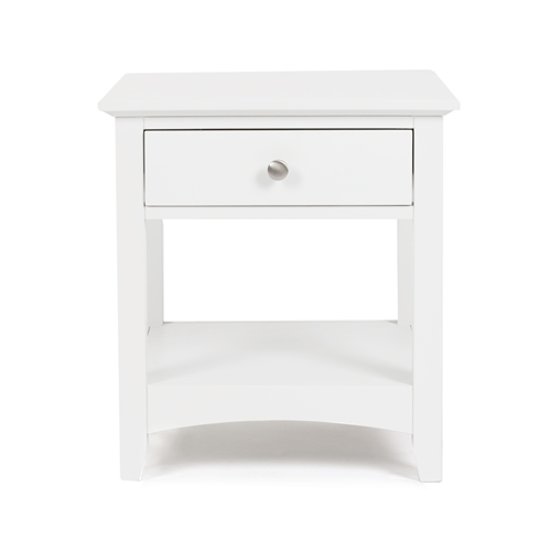 Casey White Bedside Table 1 Drawer Greenslades Furniture