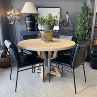 Maxson Black Leather Dining Chair - Metal Legs