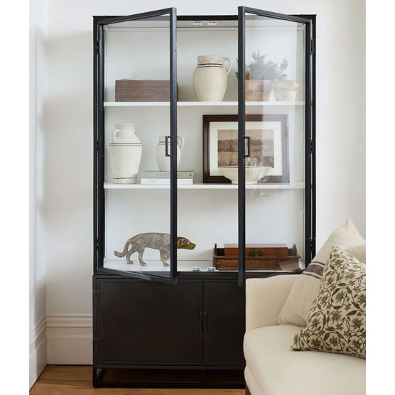 Cole Display Cabinet - Double - Black