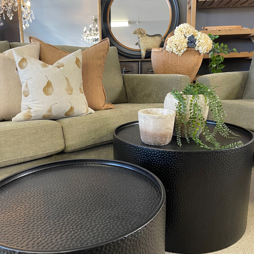 Black Drum Coffee Tables Set of 2 Greenslades Furniture