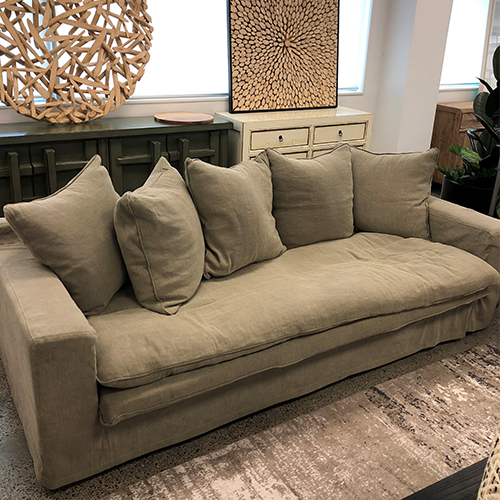 Lotus Slipcover Ottoman - Natural