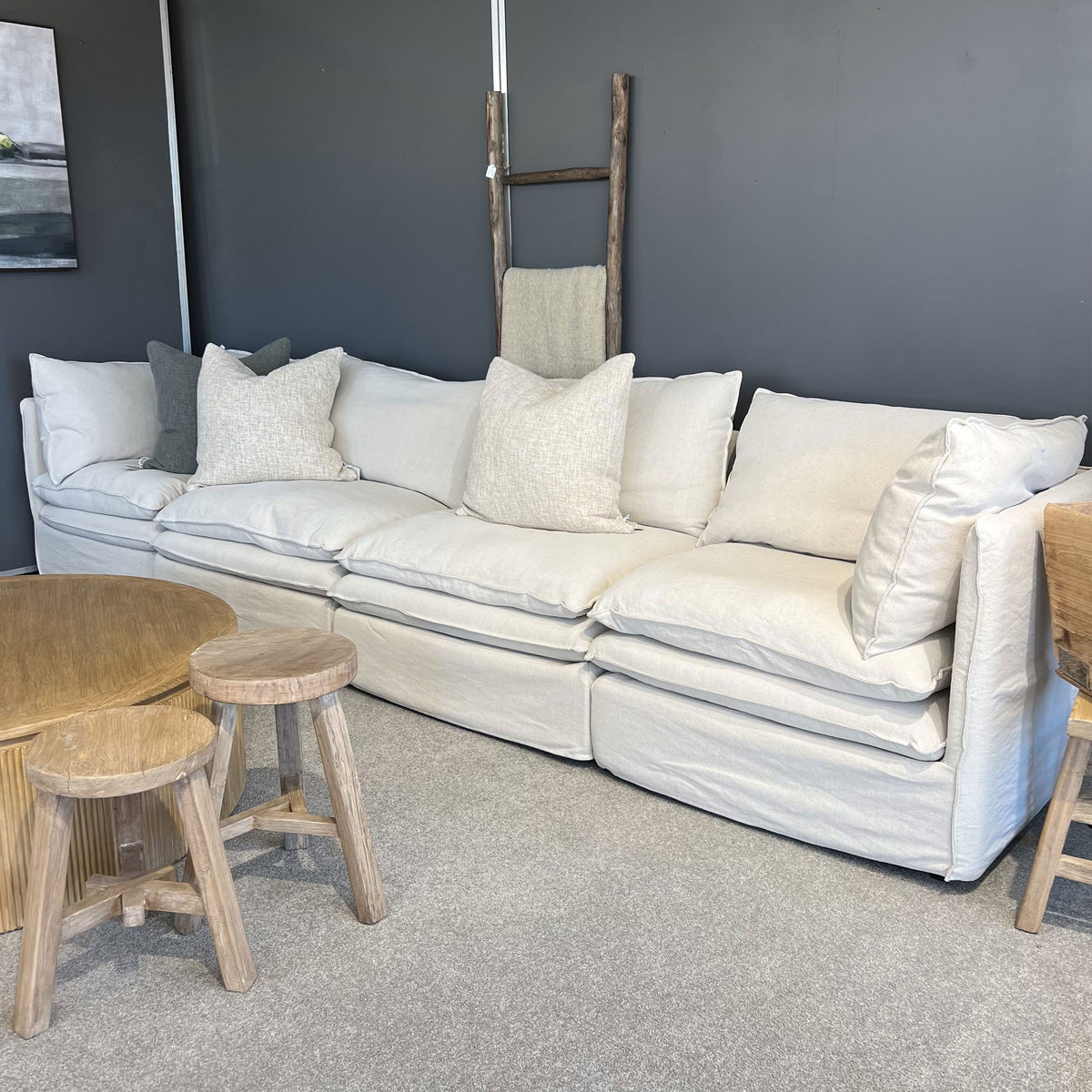 Laguna Slipcover Sectional Sofa - 4 Seater