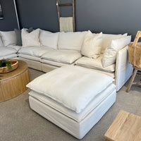 Laguna Slipcover Sectional Sofa - Corner Setting + Ottoman