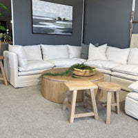 Laguna Slipcover Sectional Sofa - Corner Setting + Ottoman