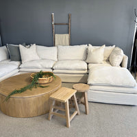 Laguna Slipcover Sectional Sofa - Corner Setting + Ottoman