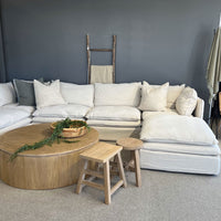 Laguna Slipcover Sectional Sofa - Corner Setting + Ottoman