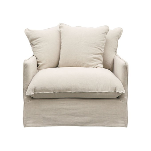Lotus Linen Slip Cover Armchair - Natural