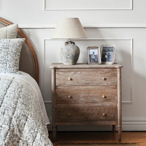 Oklahoma Bedside Table - 3 Drawer - Natural