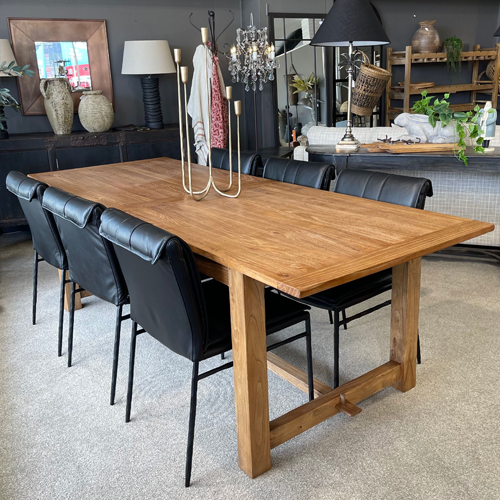 Maxson Black Leather Dining Chair - Metal Legs