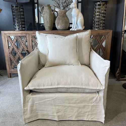 Malibu Linen Slip Cover Armchair - Natural