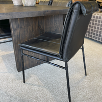 Maxson Black Leather Dining Chair - Metal Legs