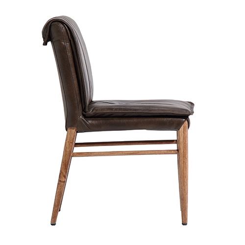 Maxson Genuine Leather Dining Chair - Cocoa