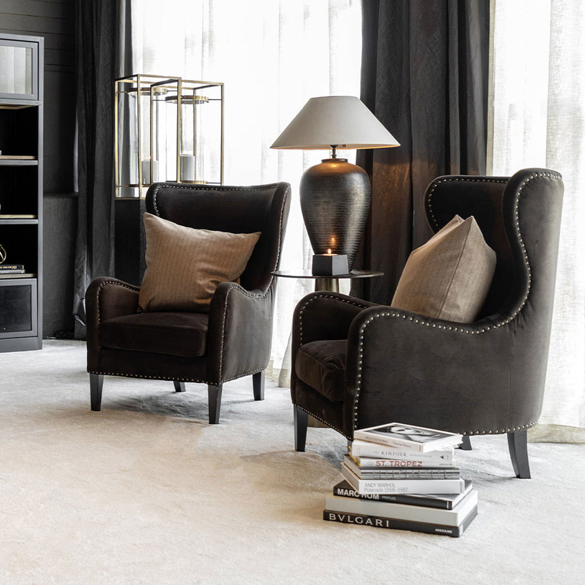 Artwood Mischa Armchair - Dark Brown Velvet