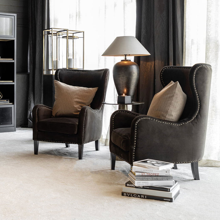 Artwood Mischa Armchair - Dark Brown Velvet