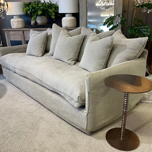 Lotus 2 Seater Slipcover Sofa - Khaki