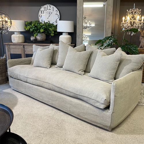 Lotus 2 Seater Slipcover Sofa - Khaki