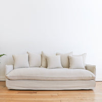 Lotus 3 Seater Slipcover Sofa - Natural