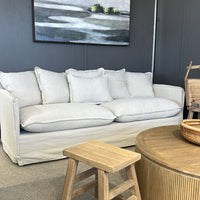 Noosa 3 Seater Linen Slipcover Sofa - Natural