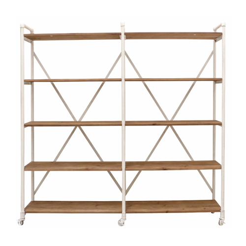 Riley Double Shelving - White Frame