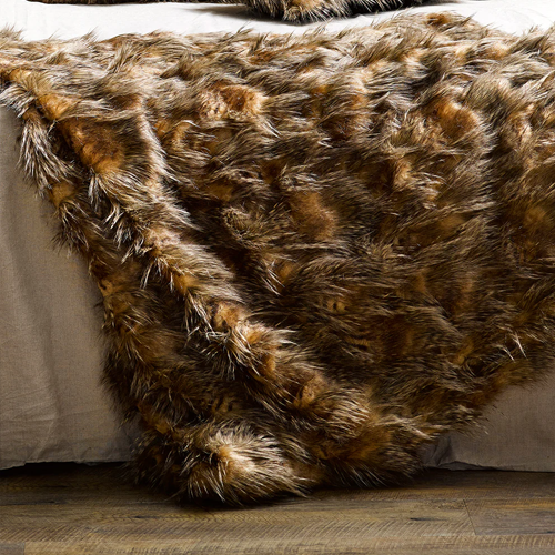 Heirloom NZ Made Faux Fur Throw - 150x180cm - Red Fox