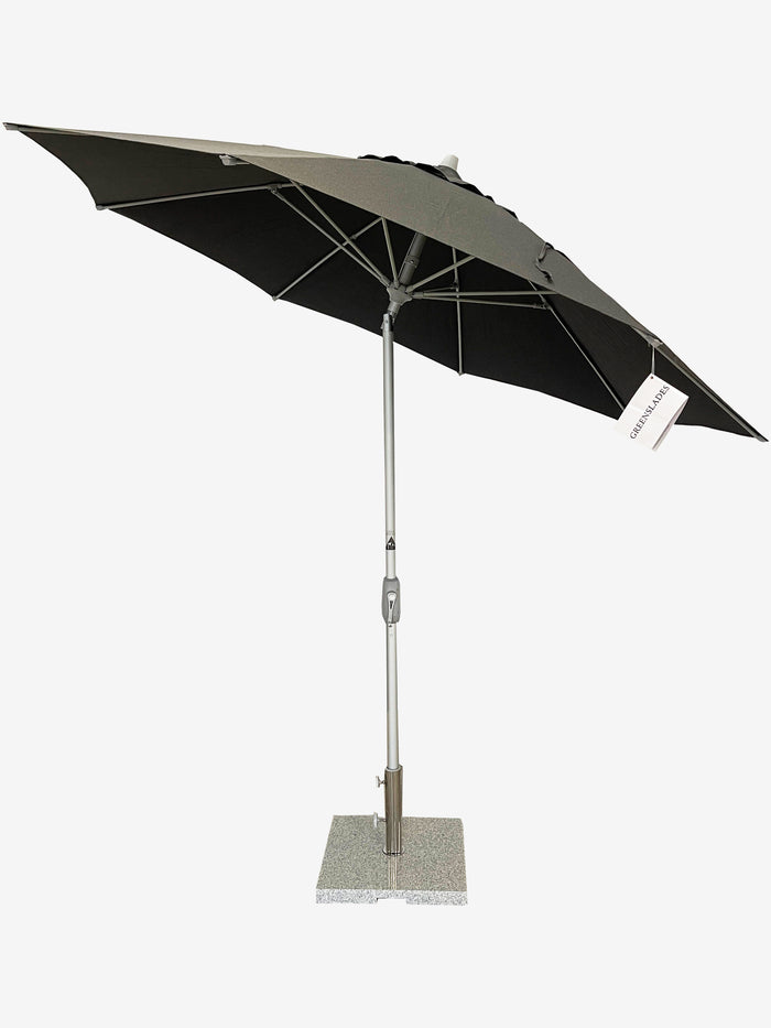 Greenslades Remy Tilting Outdoor Umbrella - Fibreglass Arms - 2.7m Octagonal - Charcoal