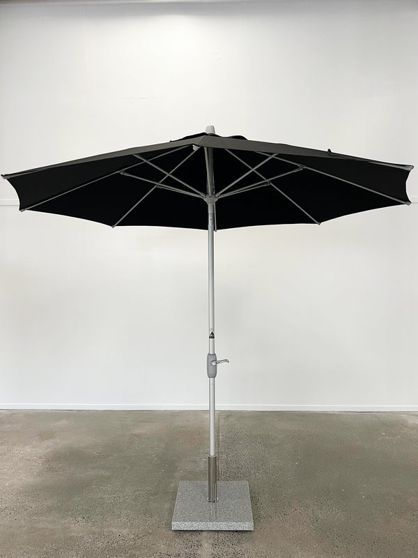 Greenslades Remy Tilting Outdoor Umbrella - Fibreglass Arms - 2.7m Octagonal - Black