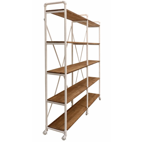 Riley Double Shelving - White Frame