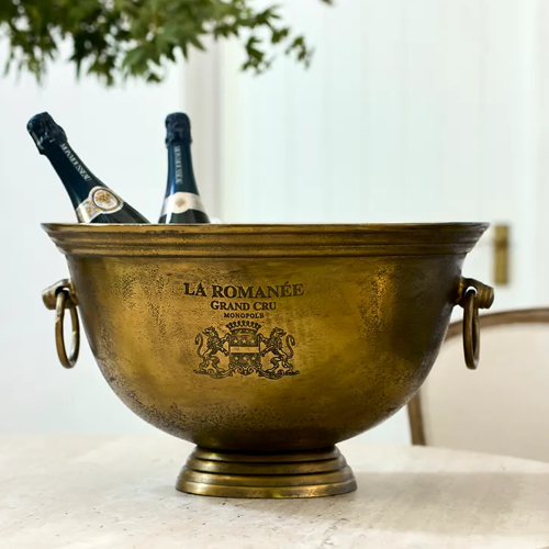 Romanee Large Wine Bucket - Aged Gold