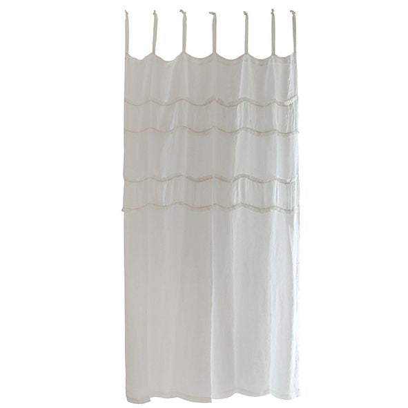Ruffles Linen Curtain - White