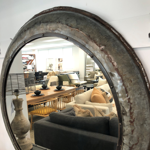 Rustic round mirror discount