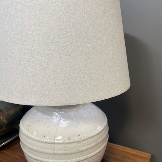 White Terracotta Lamp + Shade