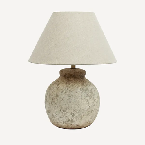 Trinny Rustic Stone Lamp with Shade