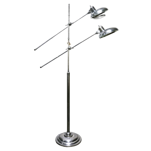 Brushed Pewter Style Floor Lamp with 2 Lights