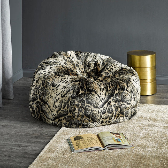 Heirloom Faux Fur Bean Bag - NZ Made - African Leopard - Cover Only