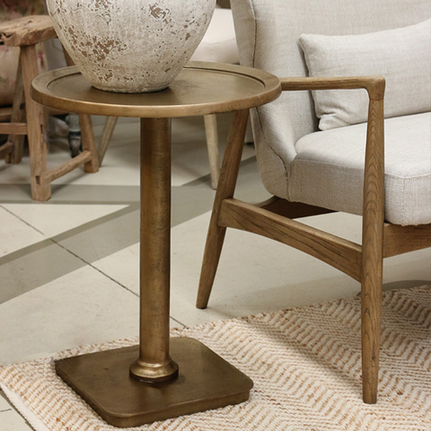 Madison Set of 2 Nesting Side Tables - Antique Brass