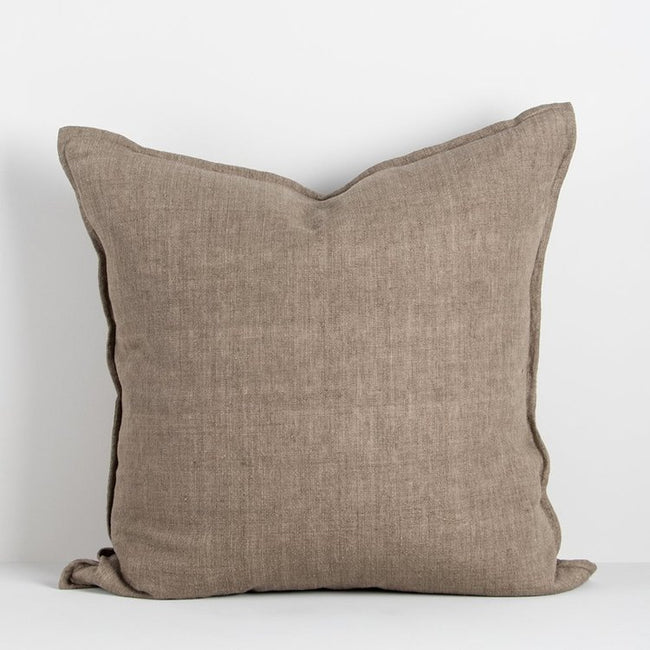 Cassia Linen Cushion - Feather Inner - Greige