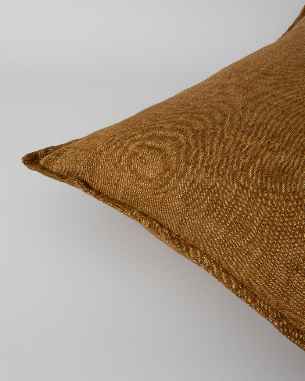 Cassia Linen Cushion - Feather Inner - Tobacco