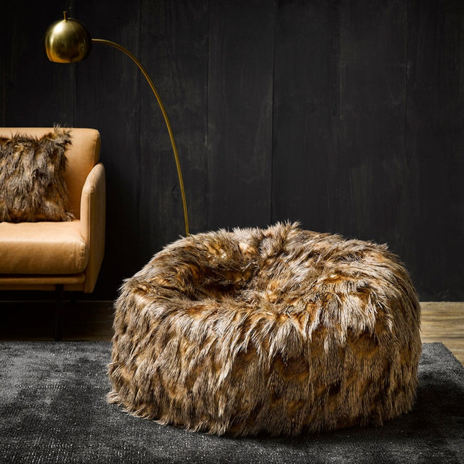 Heirloom Faux Fur Bean Bag - NZ Made - Red Fox - Cover Only