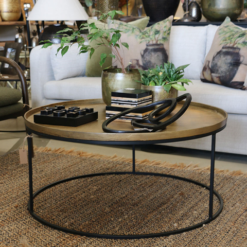 Cezar Nest of 2 Coffee Tables - Antique Brass Finish