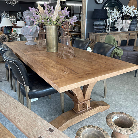 Vicchy Dining Table - 220cm - Deep Brown